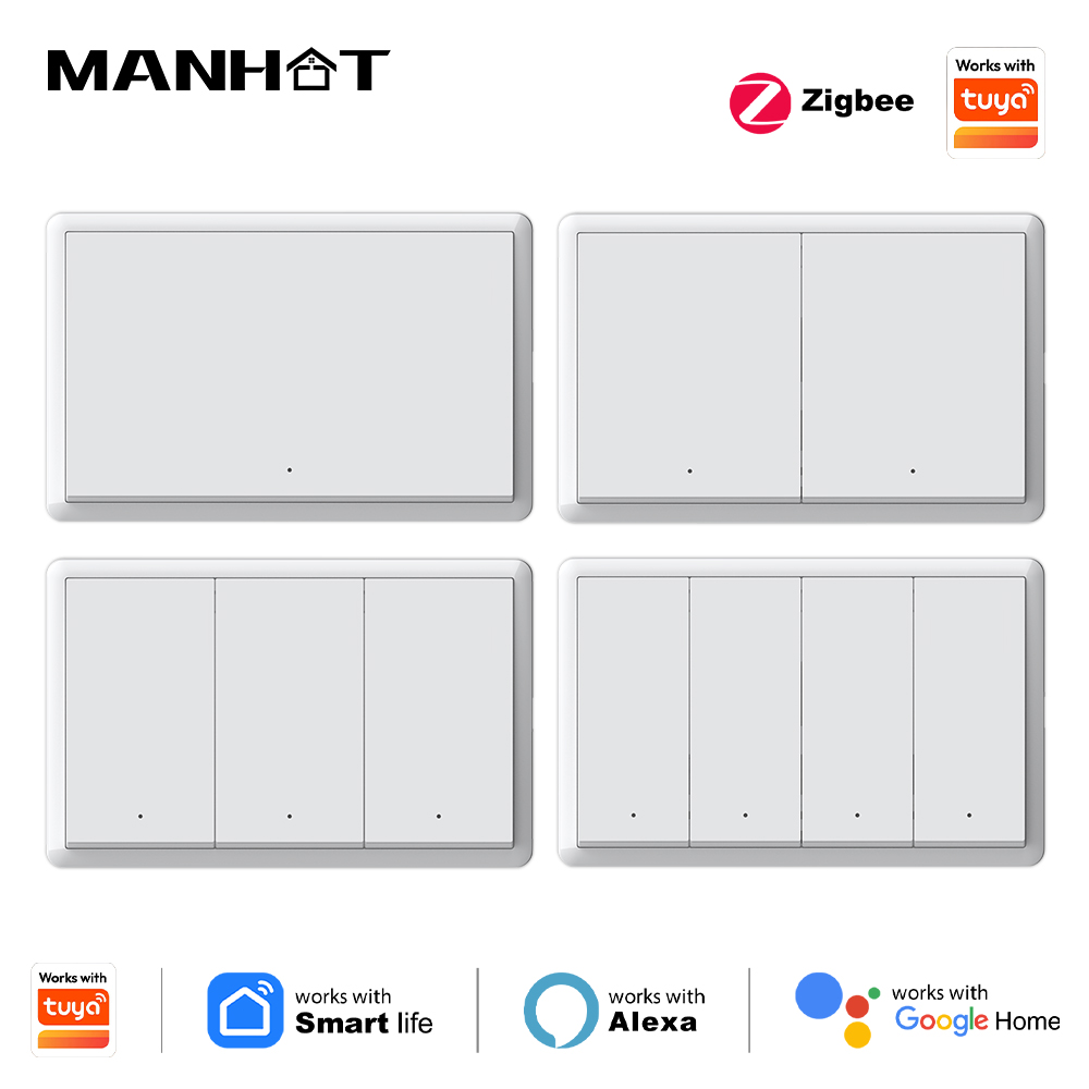 Smart Home Z Wave - Interruptor inteligente Zigbee Manhot, sin necesidad