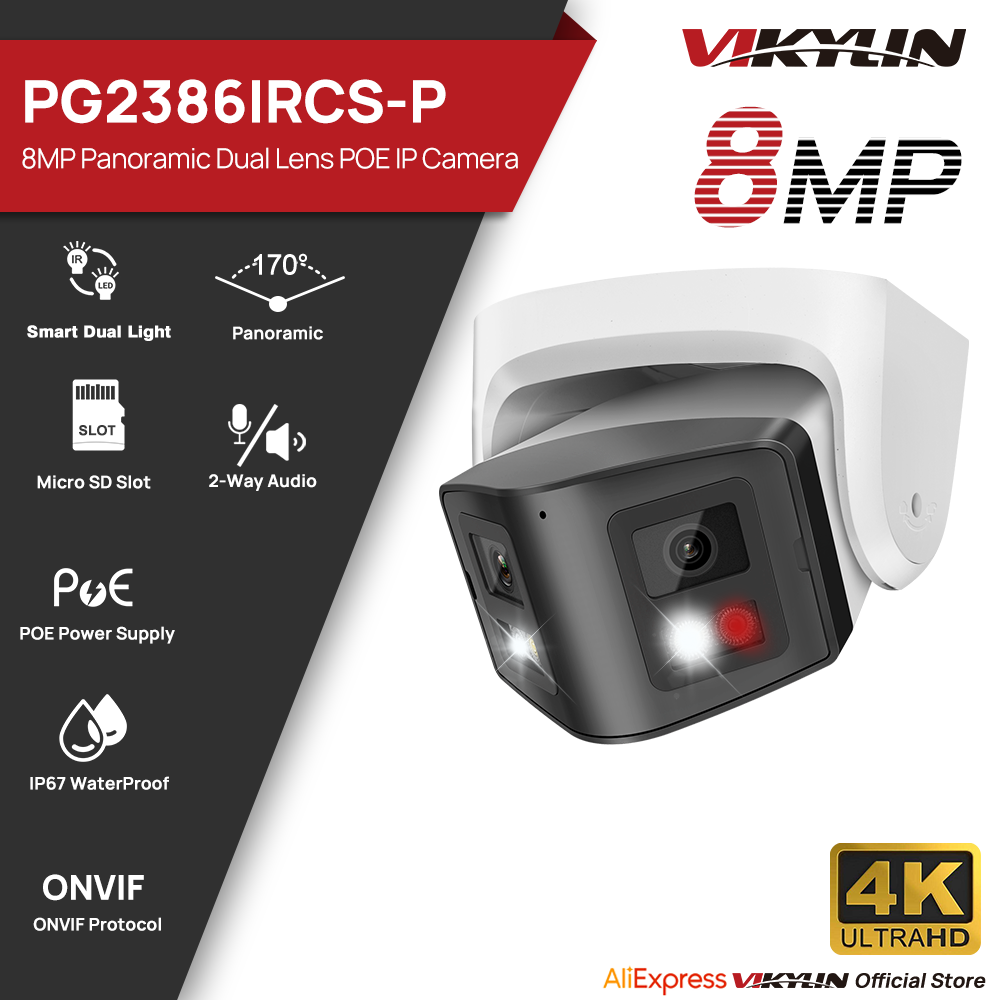 Smart Home Nas - Vikylin-cámara IP panorámica inteligente de 8MP