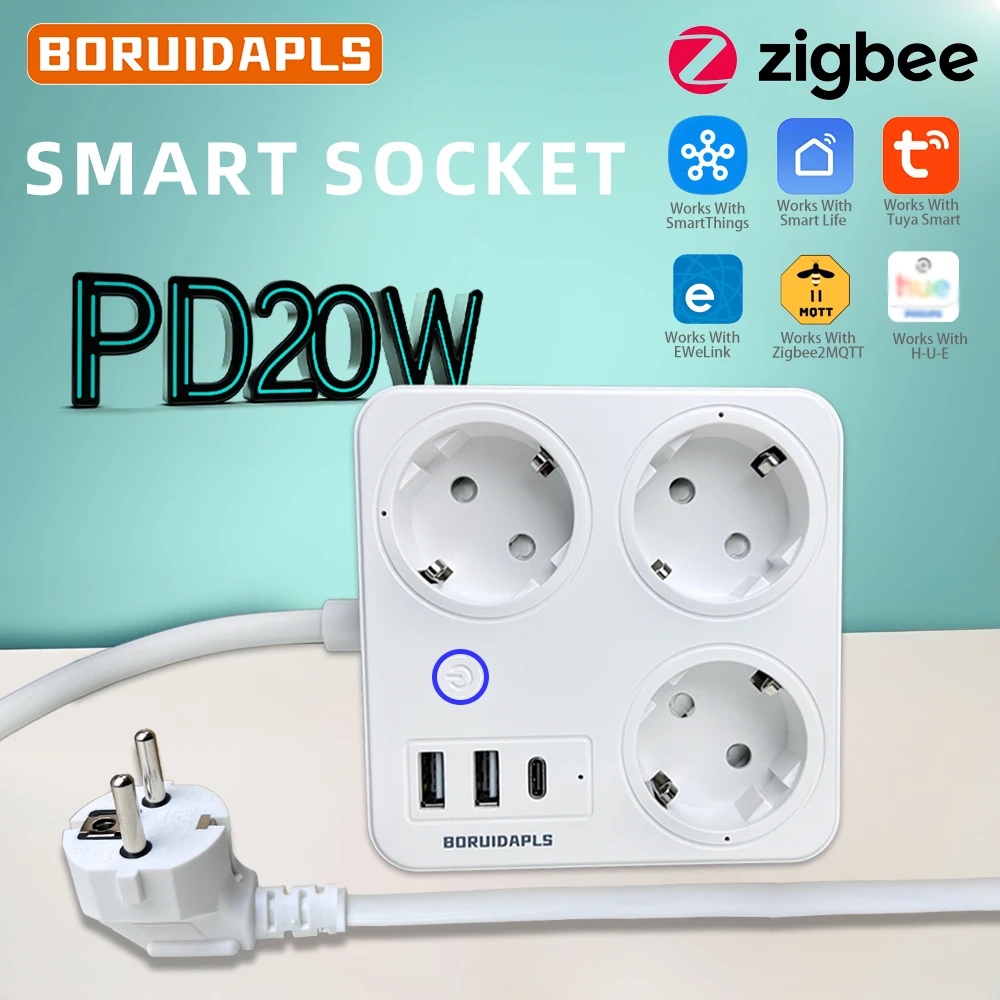 Smart Power Strip - Regleta Inteligente BORUIDAPLS ZigBee EU con