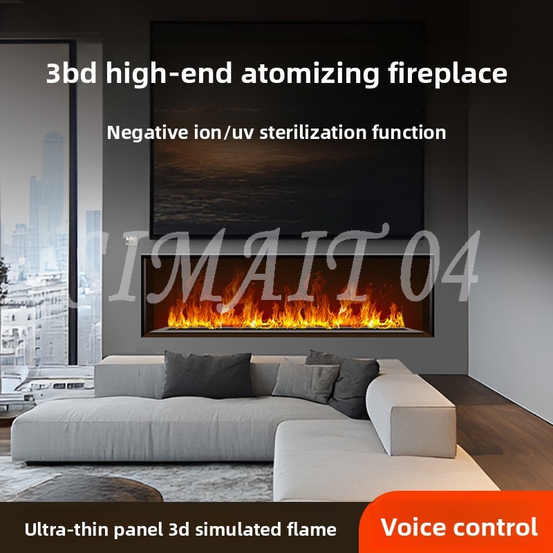 Smart Home Decor - Chimenea atomizadora 3D, humidificador de llama