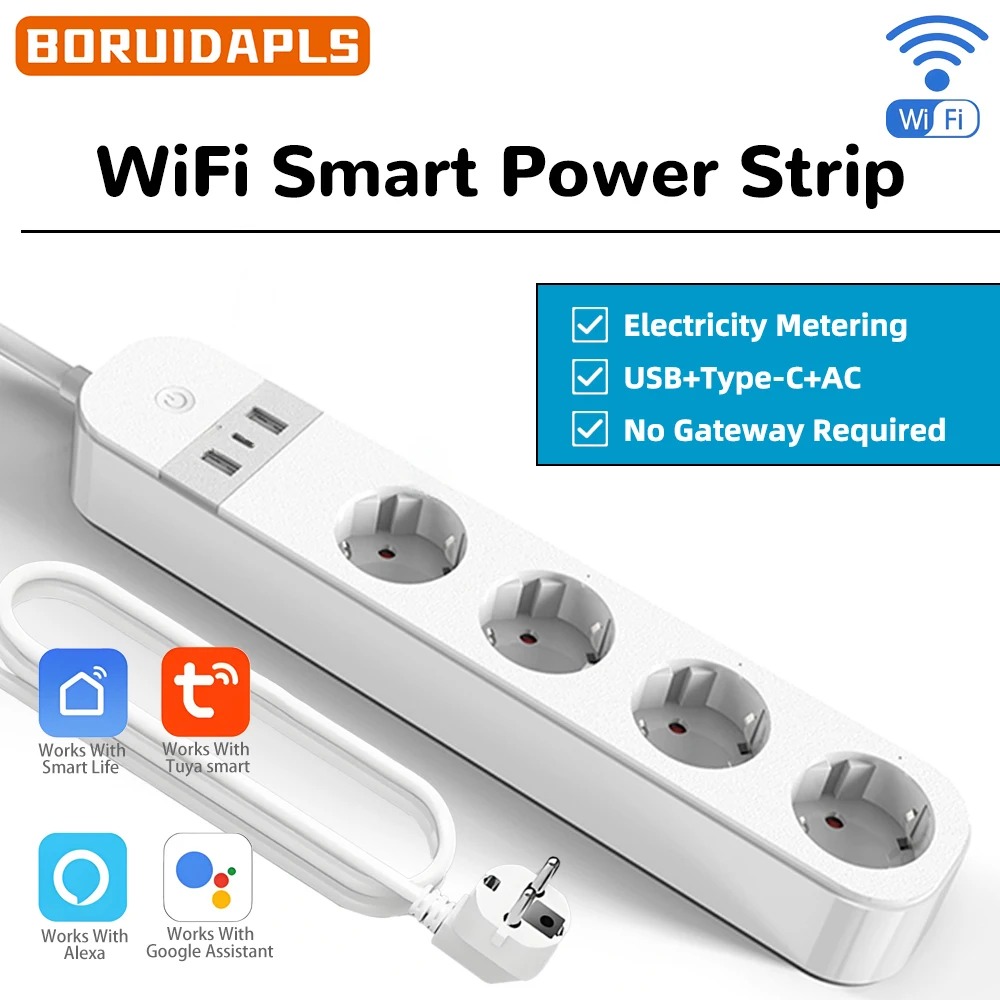 Smart Power Strip - Enchufe Inteligente WiFi BORUIDAPLS con USB