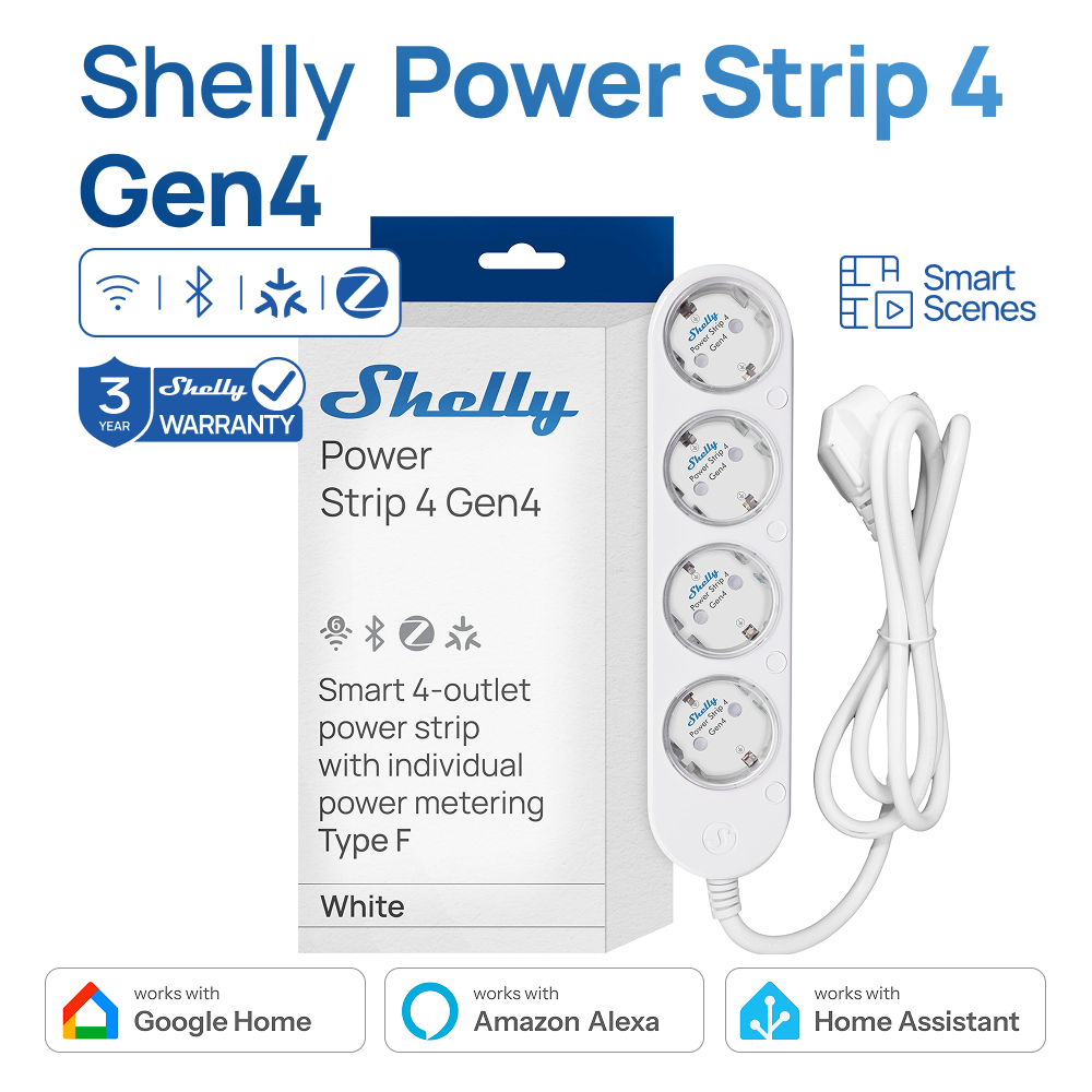 Smart Power Strip - Regleta de alimentación Shelly, enchufe inteligente