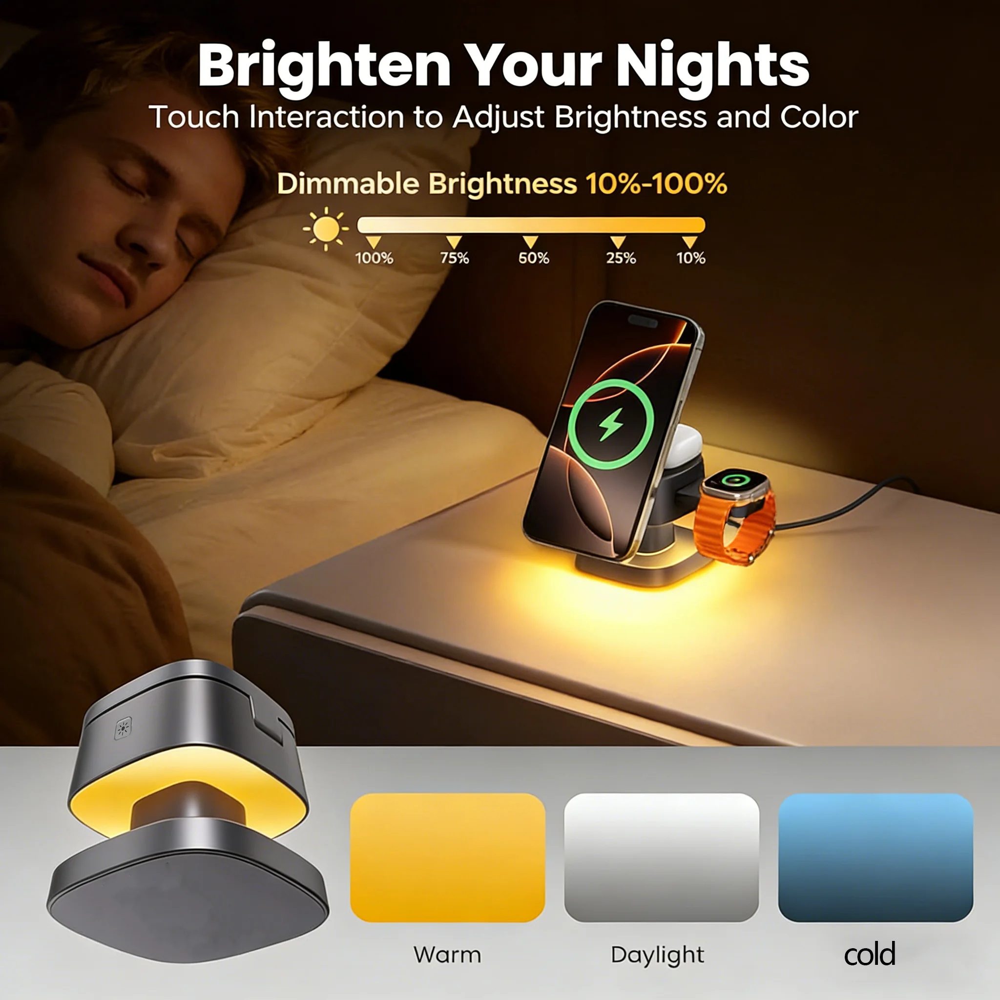 Lámpara Nocturna TIMESS con Ca - Smart Night Light reseña y precio