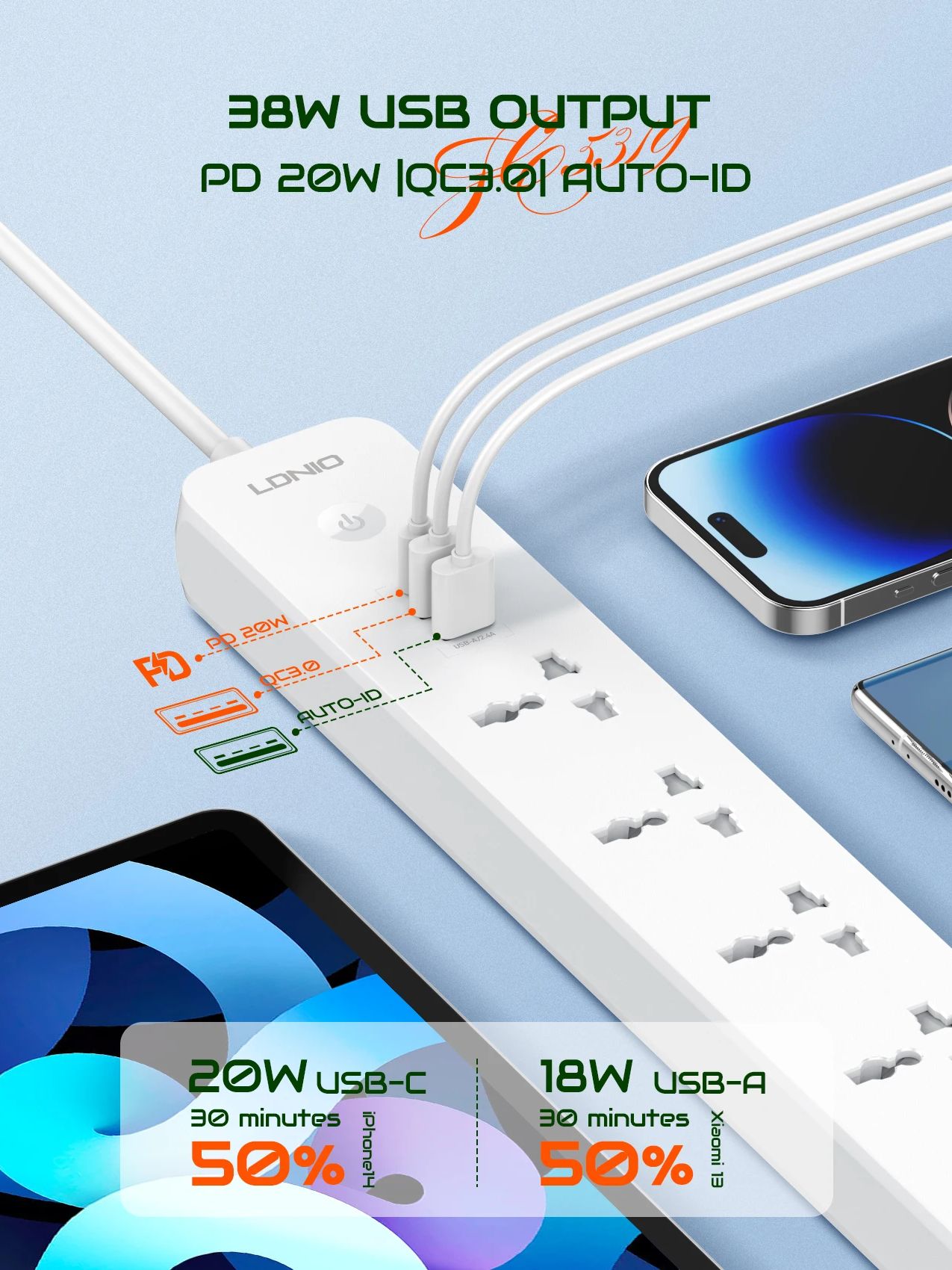 LDNIO-regleta de alimentación  - Smart Power Strip reseña y precio